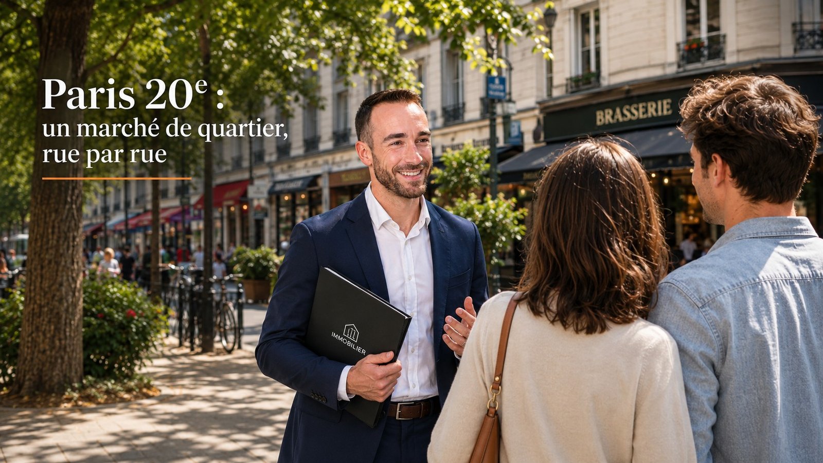 Valentin Lemarié, conseiller immobilier à Paris 20e, dans une rue du quartier Jourdain