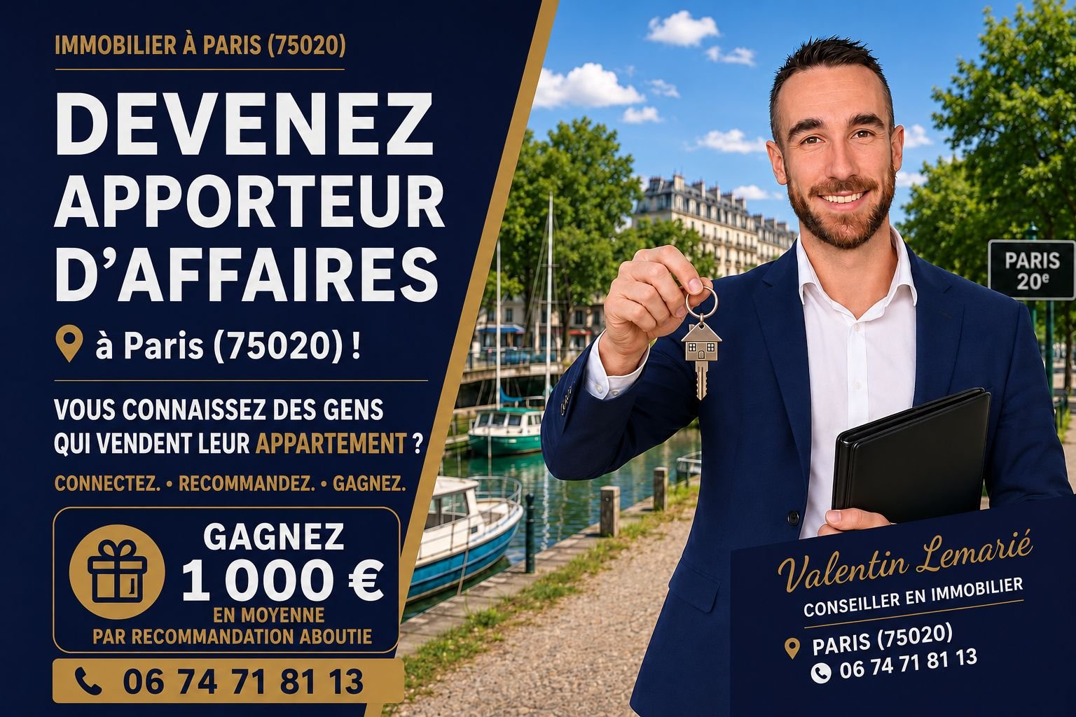 Programme apporteur d'affaires en immobilier à Paris 20